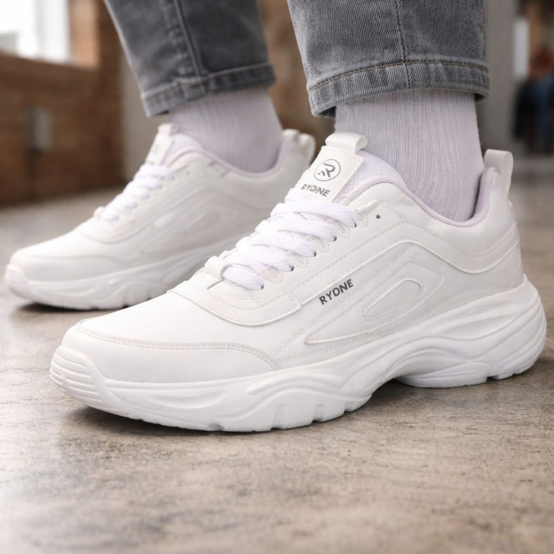 RYDNE Nova Jumbo Stylish Comfort Fit Lace-Up Smart Running & Daily Wear Sneakers For Men(White , 8)