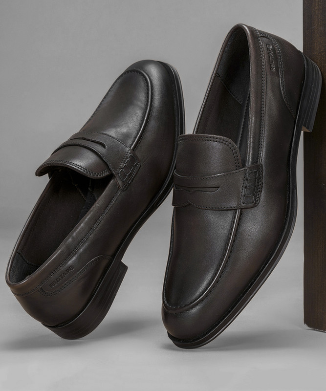 RED TAPE Formal Loafers for Men | Real Leather Shoes With Low-cut Pattern Loafers For Men(Brown , 10)