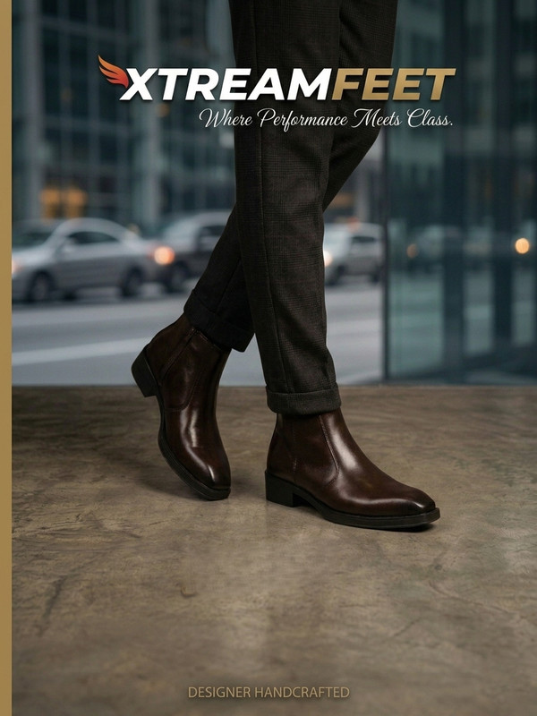 XTREAMFEET Chelsea Boots For Men(Brown , 7)