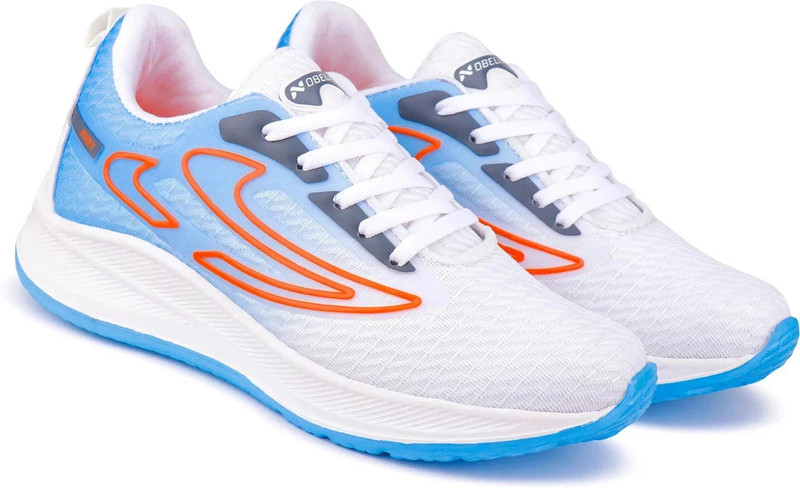 NOBELITE Premium Sports ,Gym, Trending, Stylish Casuals For Men(White, Blue , 6)