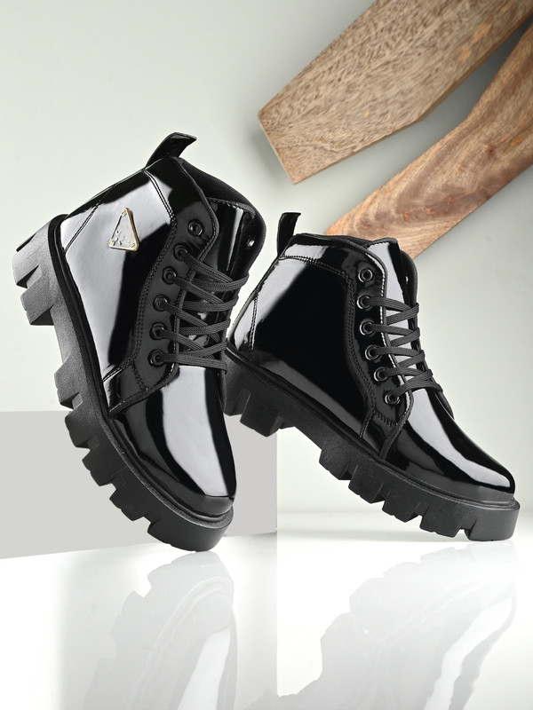 Xtoon Royal Look Party Wear high tops Shoes For Men ll Casual boot For Men ll High Tops For Men(Black , 7)