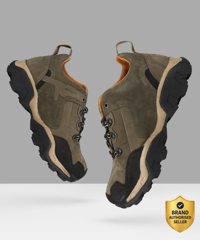 WOODLAND Lace Up Lightweight Breathable Comfortable Daily Use Outdoors Shoes For Men(Olive , 6 UK/India)