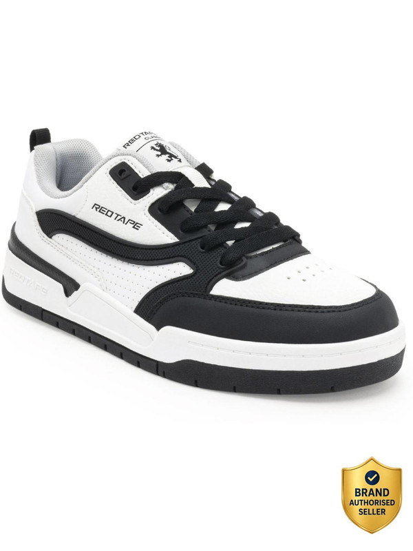 RED TAPE Black and White Shoes for Men | Lifestyle Casual Sneakers for Men | Sports Shoes Sneakers For Men(White, Black , 6)