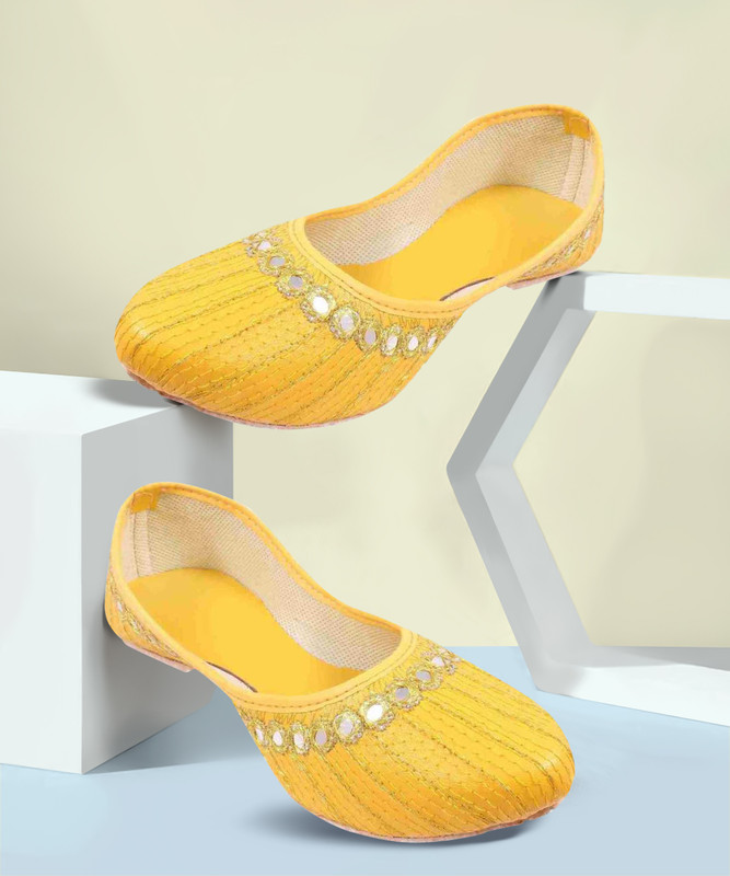 ZIYARAT COLLECTION Jutis Bellies For Women(Yellow , 6)