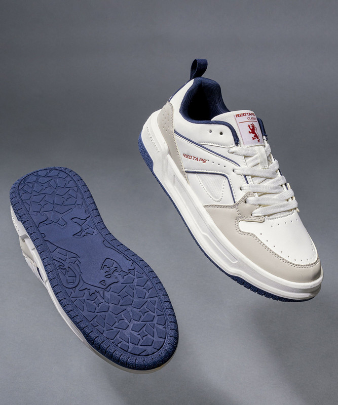 RED TAPE Casual Shoes| Soft Cushioned Insole, Slip-Resistance Sneakers For Men(Beige, Navy , 6)