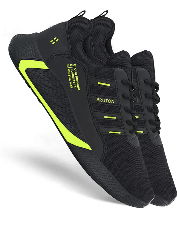 BRUTON Trendy Sports Running Shoes For Men(Black , 9)