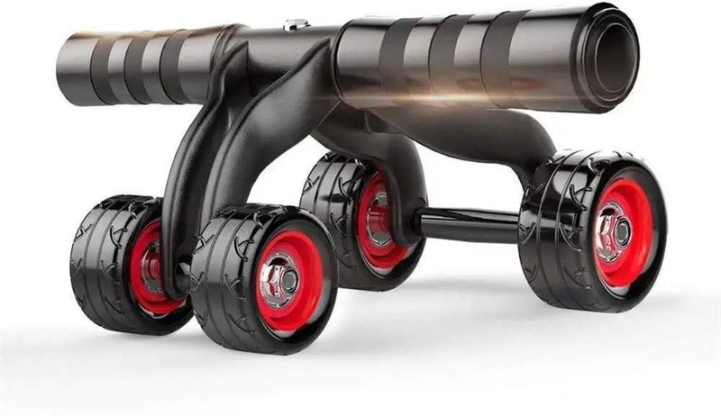 AbDefine Automatic Rebound Design 4 Wheel Ab Roller with Knee Mat - Abdominal Workout Ab Exerciser(Multicolor)