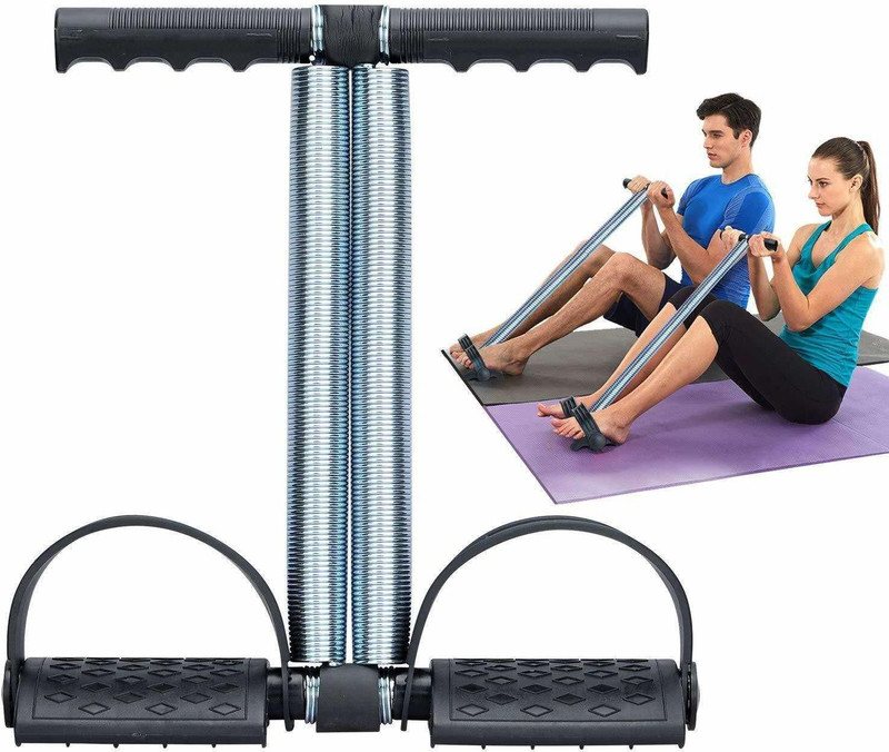 Bhavya Enterprises Sit Up Equipment Pull Rope Dual Spring Tension Foot Pedal Sport Fitness Slimming Ab Exerciser(Multicolor)