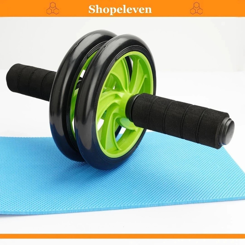 Shopeleven Port le dominal Double Wheel Gym For Fitness Equipment Ab Exerciser(Black)