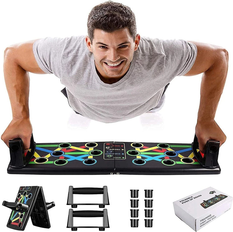 VigorForge ESPEE Foldable Push-Up Board 14 in 1 Multi-Function PushUp Exercise Men Home Ab Exerciser(Black)