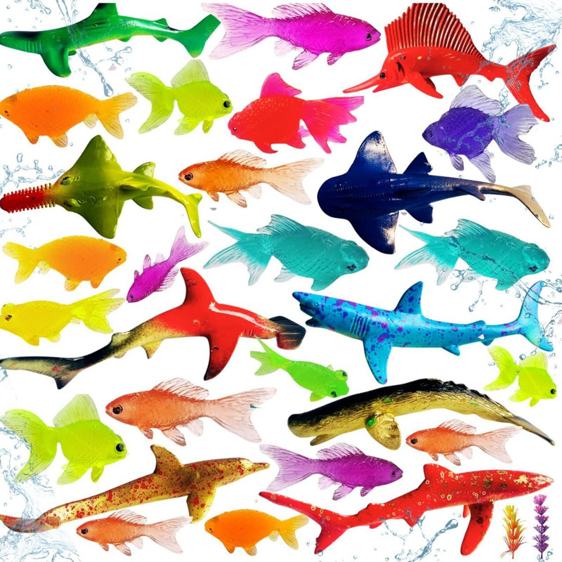 Mallexo Aquatic Sea Animals Set for Kids 26PC Marine Ocean Animal Figure Set(Multicolor)