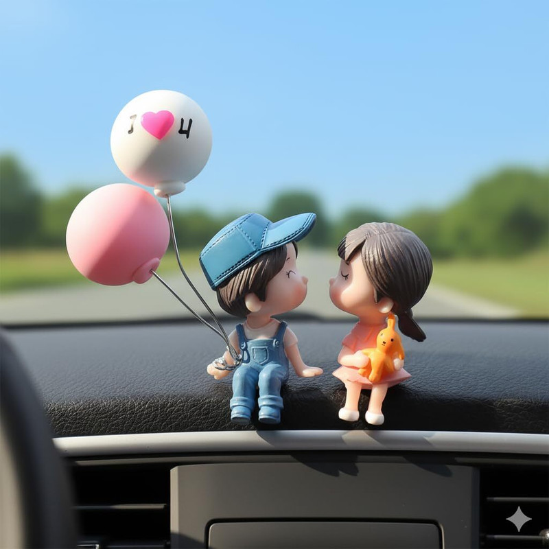 pravia Bride Kissing Groom Romantic Couple Statue Decorative Showpiece(Multicolor)
