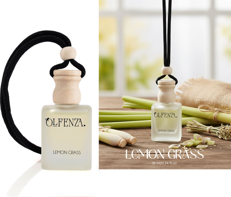 OLFENZA Lemon Grass Car Freshener Car Freshener Diffuser Hanging Perfume Long Lasting Fragranc(10 ml)