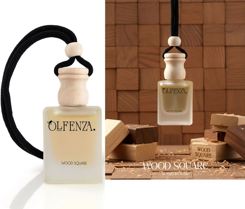 OLFENZA WOOD SQUARE Car Freshener Car Freshener Diffuser Hanging Perfumes LongLasting Fragranc(10 ml)