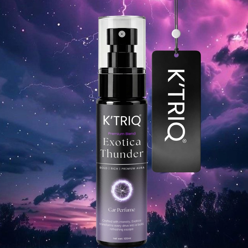 K'TRiQ EXOTICA THUNDER Air Freshener, car perfume, car fragrance perfume Car Freshener Spray Car Perfumes| Premium car air freshener spray| Air Freshener For Car Dashboard(100 ml)