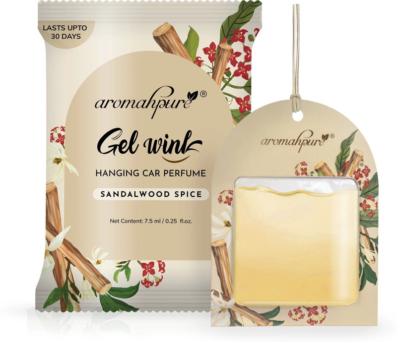Aromahpure Sandalwood Car Freshener Diffuser Gel Wink Hanging Perfume|Pack of 1| Long-Lasting Up to 30 Days(7.5 ml)