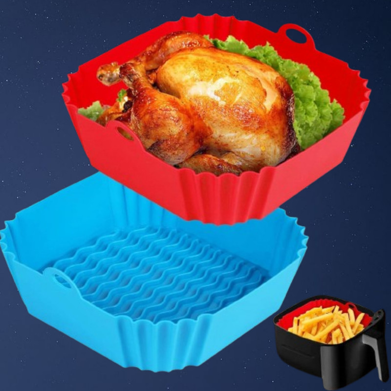 arivya Flexible Silicone Air Fryer Basket Tray Insert Liner Air Fryer(1 L)