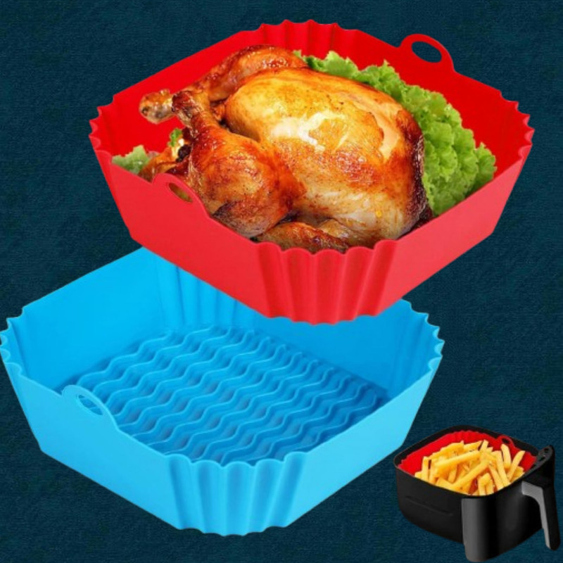 arivya Oil Resistant Silicone Air Fryer Basket Cooking Liner Tray Air Fryer(1 L)