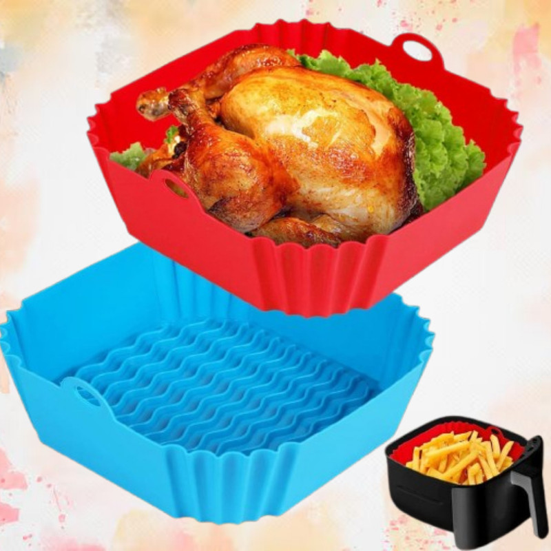 arivya Food Grade Silicone Air Fryer Basket Tray Cooking Insert Air Fryer(1 L)