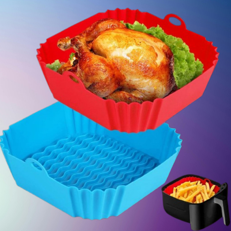 arivya Premium Air Fryer Silicone Basket Liner Reusable Heat Safe Tray Air Fryer(1 L)