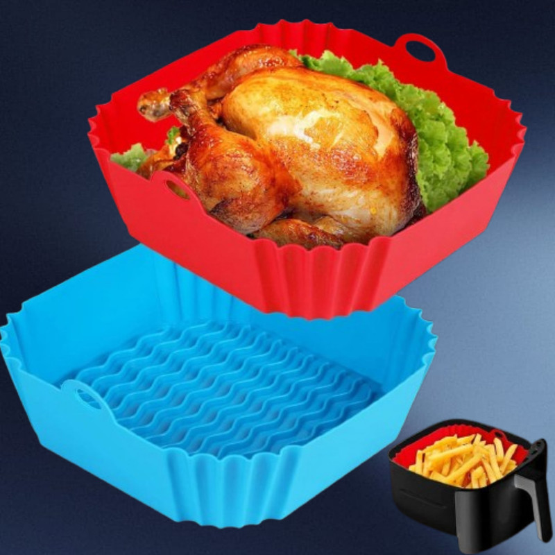 arivya Reusable Silicone Air Fryer Tray Insert Non Stick Basket Air Fryer(1 L)
