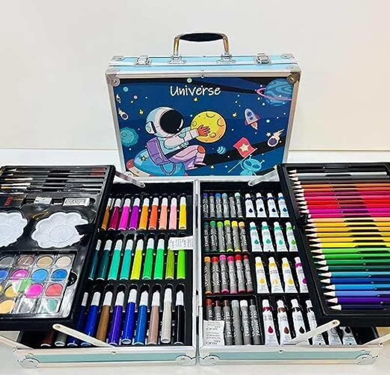 Geek Arts 145pc Art and Craft Painting Kit for Kids and Childrens (Space Blue)