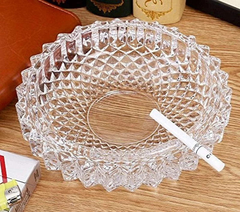 CLOTIX for Cigarette Smoking Bowl Smoke Collectible Table Decorative Clear Glass Ashtray(Pack of 1)