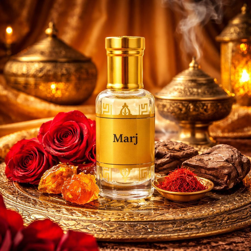 Ali perfumes Marj Attar Best Arabic Unisex Long lasting Attar for Party office and daily use Herbal Attar(Dehn el oud, Citrus, Amber, Saffron, Rose)