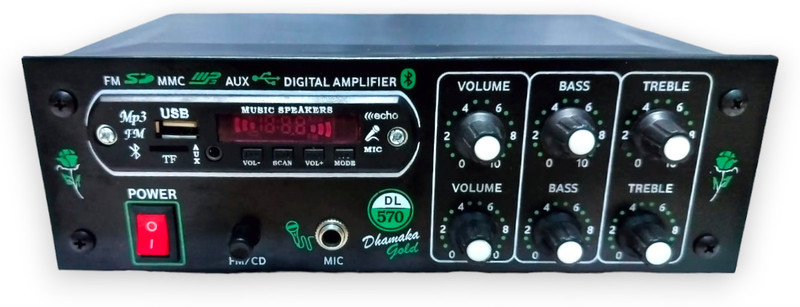 vixtion amplifier dx570a 80 watts with aux bluethoth usb sd eco mic 4440ic bast sound 80 W AV Power Amplifier(Black)