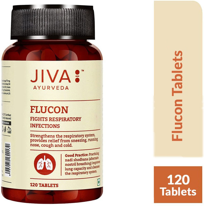 JIVA Flucon Tablets - Fights Allergy Naturally - 120 Tablets - Pack of 1(120 Tablets)