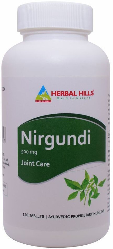 Herbal Hills Nirgundi (Vitex negundo) 120 tablet - for Joint Care & various health benefits(500 mg)