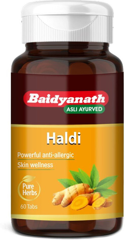 Baidyanath Haldi Tablets - 60 Tablets | Ayurvedic Turmeric Supplement With Haridra Extract(60 Tablets)