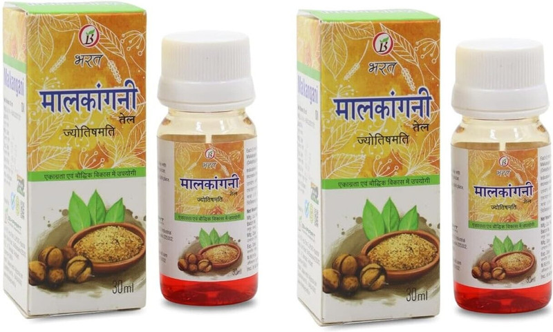 BHARAT AYURVEDIC AUSHDHALAYA Malkangani Oil Natural Therapeutic Grade Cold For Skin 30 ml(Pack of 2, 10 ml)