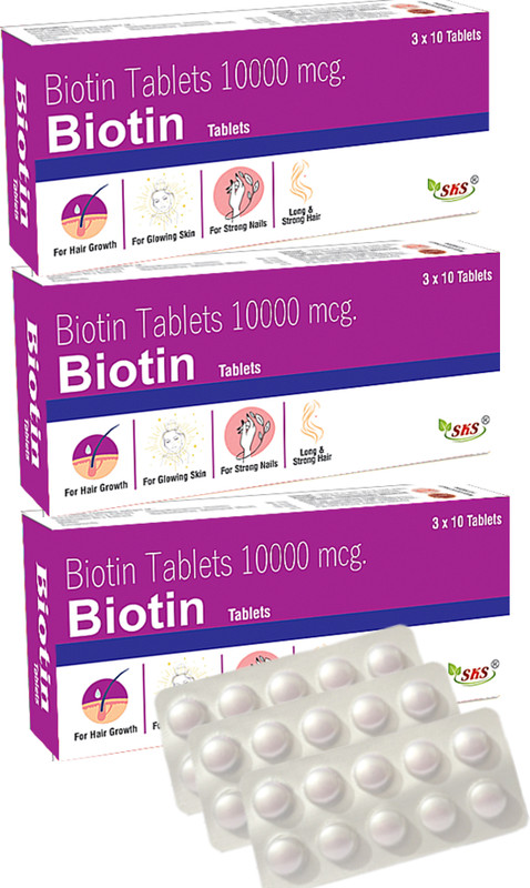 SKS BIOTECH Biotin 10000 mcg Maximum Strength Hair, Skin and Nails for Men & Women(90 Tablets)
