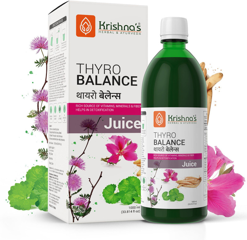 Krishna Herbal Natural thyroid care juice ,Rich source of vitamin, mineral& fiber 1000ml(1000 ml)