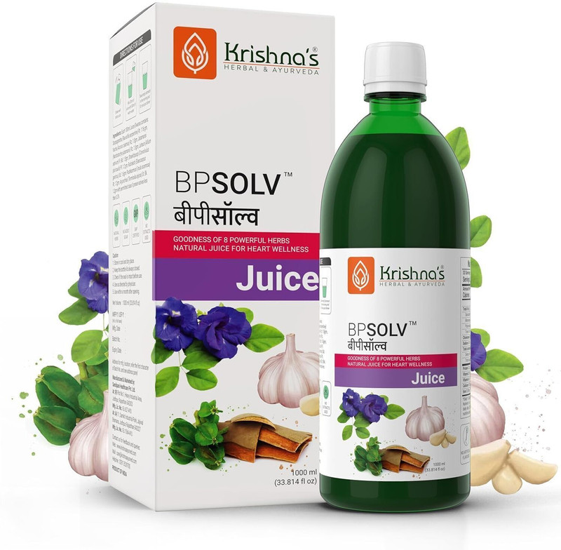 Krishna's Herbal & Ayurveda BPSOLV Natural Juice For Heart Wellness Support for Blood Pressure(1000 ml)