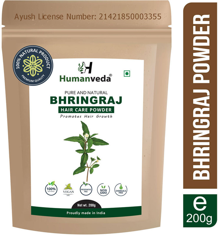 Humanveda Natural Bhringraj Powder for Hair Treatment - 100g(100 g)