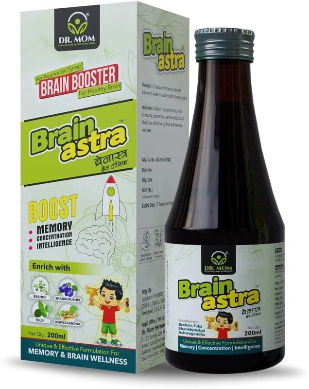 DR. MOM Ayurvedic Shankhpushpi, Brahmi Brain Booster Syrup for Kids 200ml(200 ml)