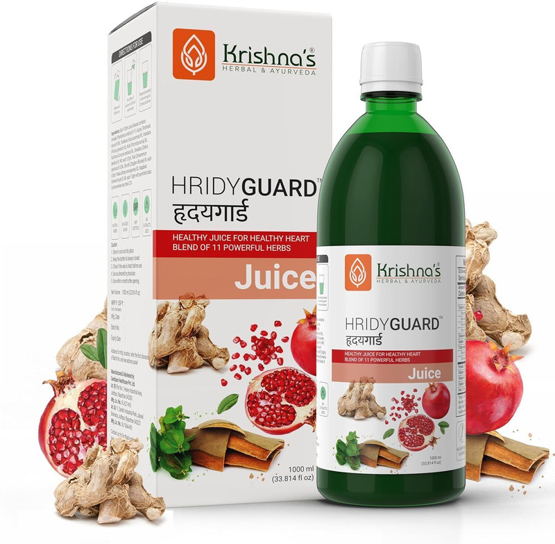 Krishna's Herbal & Ayurveda Hridyguard Healthy Juice for Healthy Heart Blend of 11 Powerful herbs.(1000 ml)