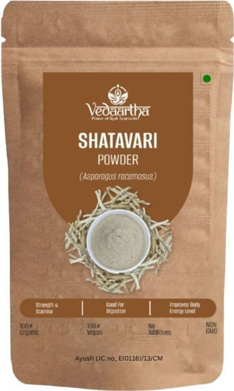 Vedaartha Organic Shatavari Powder|Ayurvedic Care To Balance Women's Health (5x100g)(Pack of 5, 500 g)