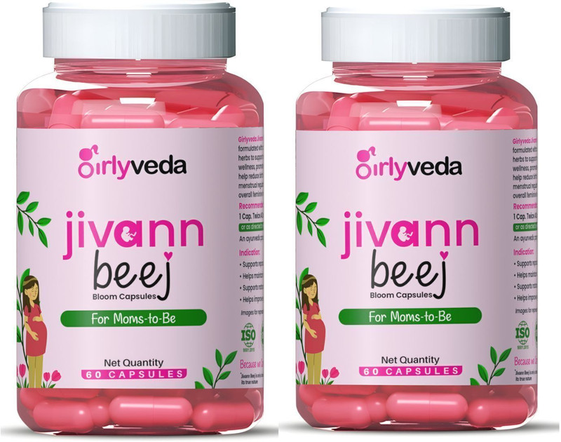 Girlyveda Jivann Beej Ayurvedic Caps Putranjiva & Shivlingi Blend for Uterine Strength(Pack of 2, 120 Capsules)