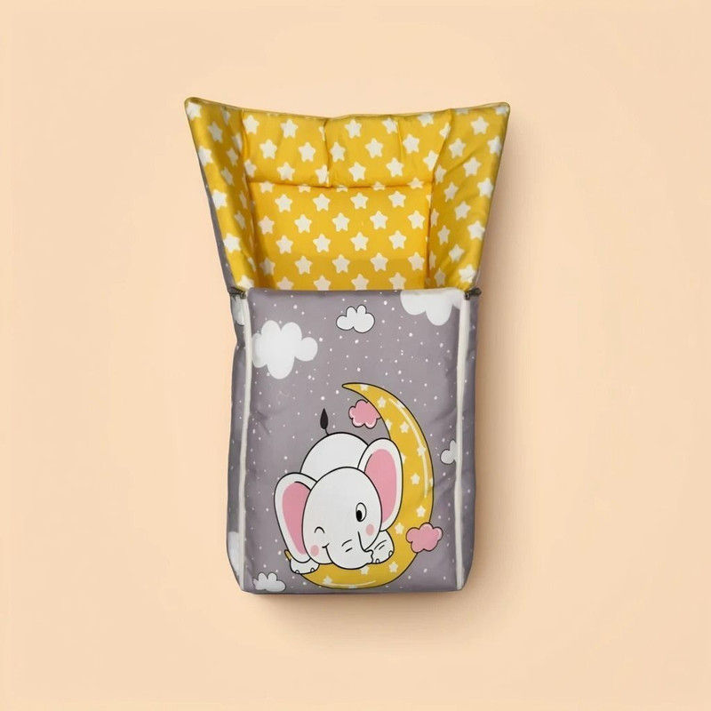 kartovi fashion 3 in 1 Baby Bed, Baby Bedding for New Born & Carry Nest, Cotton Sleeping Bag Cotton Cute BIG Digital Print(Fabric, Grey)