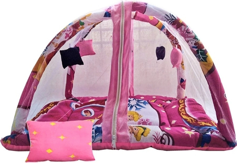 CandyChor Baby Play Gym with Mosquito Net, Bedding Set for New Born Babies (Princess) Mosquito Net Igloo(Fabric, Princess)