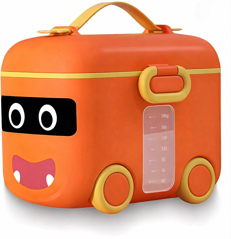 Bebsy Kids Bus Milk Storage Container , Portable Milk Powder Dispenser(Pack of 1, Orange)