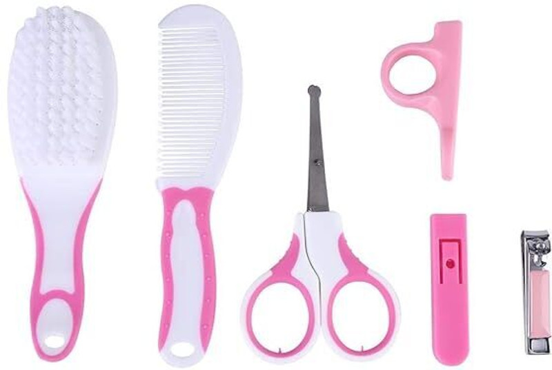Aabhir Traders NewbornBabyGrooming-HealthcareKit-NailClipper,Scissor,HairCombBrush,NoseCleaner.(Multicolor)