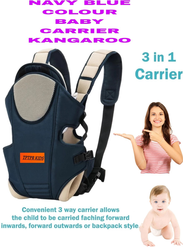 HerChoice TPTPR-KIDS Adjustable Baby Carrier Bag ( NAVY GREY, Front carry facing in) Baby Carrier(NAVY, Grey, Front Carry facing in)