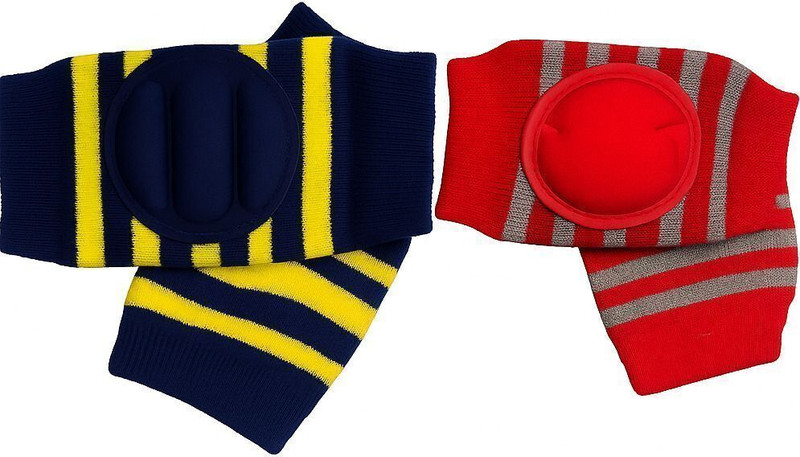 NANHAA WEAR Set of 2 Pair Baby Kneepad Stripe Navy Blue, Red Baby Knee Pads(Foam kneepad)