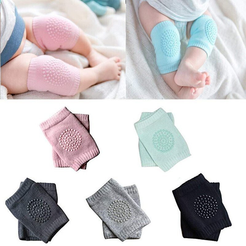 MIWO Baby Knee Pads for Crawling, Anti-Slip Padded Stretchable Elastic Cotton Soft Breathable Comfortable Knee Cap Elbow Safety Protector (Multicolor) (Pack of 1) Multicolor Baby Knee Pads(Smiley)