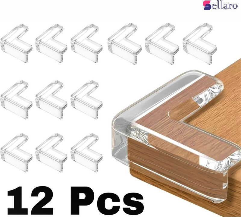 SELLARO (Pack of 12) Silicon Corner Protector for Table Corner Guards for Baby Safety(Transparent)