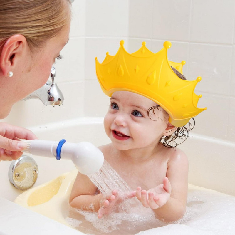 Masox Store Adjustable Silicone Crown with Eye & Ear Protection, Waterproof Bathing Hat S1
